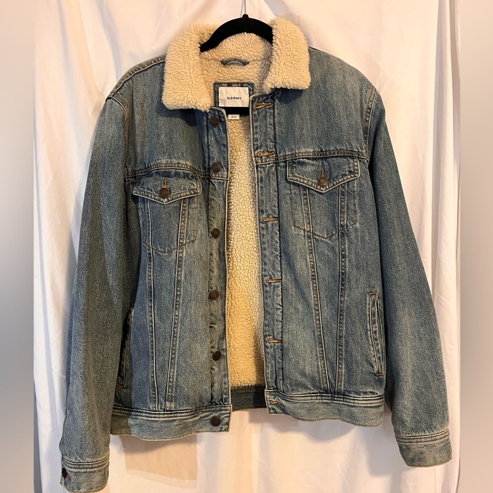 Old Navy jean jacket with warm faux fur lining